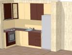 Кухня в жълто и кафяво