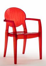 Прозрачен дизайнерски стол червен